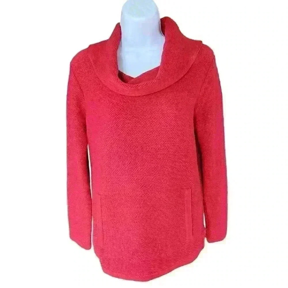 JONES NEW YORK Signature Women's Red Cowl Neck Pullover Sweater / Size S - Picture 1 of 7